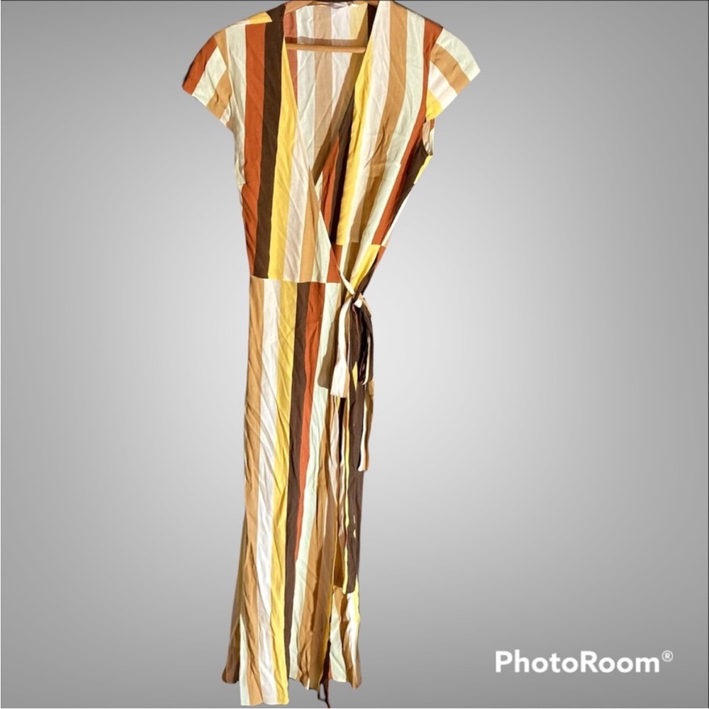 & Other Stories Maxi Wrap Dress with Stripes - Picture 2 of 7
